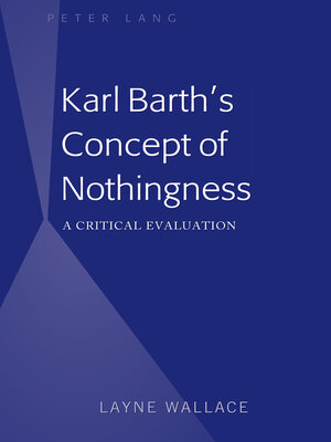 cover image of Karl Barths Concept of Nothingness